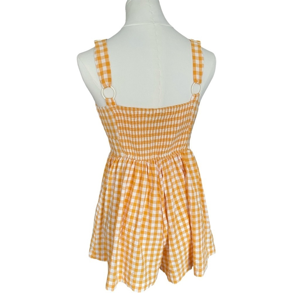 Lulu’s Precious Trend Yellow and White Gingham Bustier Romper Size Small - Picture 13 of 14